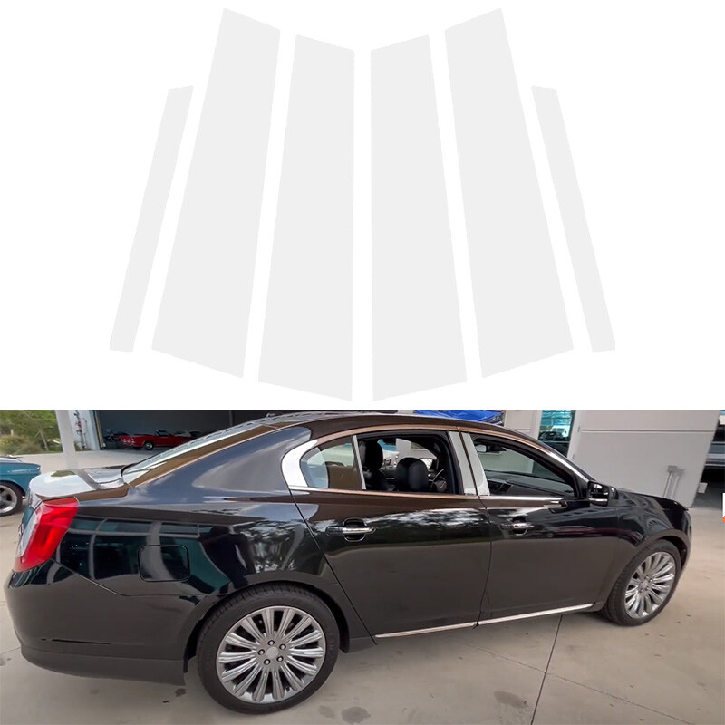 Window Trim Pillar Posts Sticker Decal Cover Silvery For Lincoln MKS 2009-2016