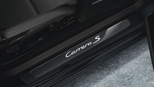 Genuine Porsche Door Entry Guards In Carbon 991-044-800-20