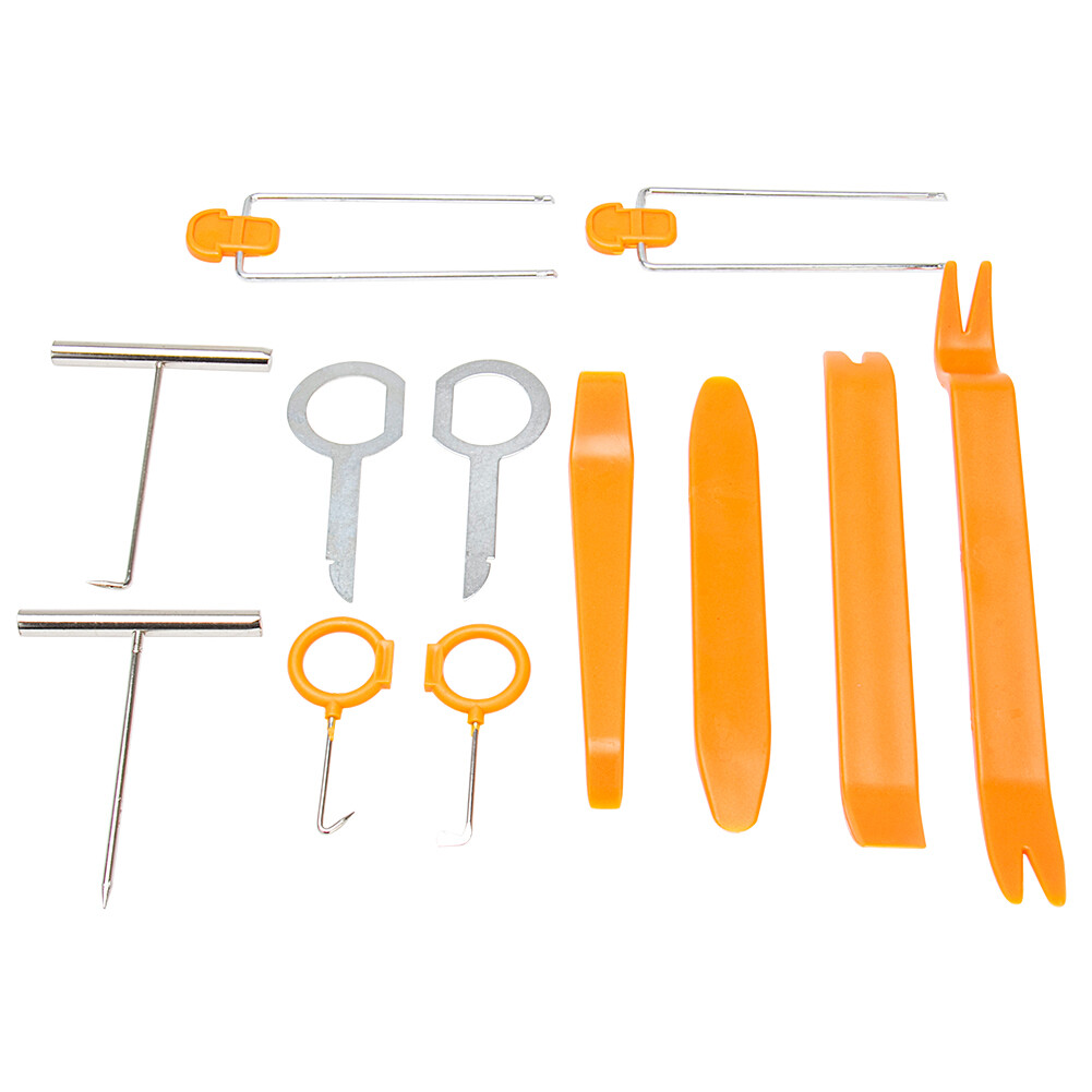 Removal Car Door Trim Tool Pry Panel Dash Radio Body Clip Installer 12 PCS Kit