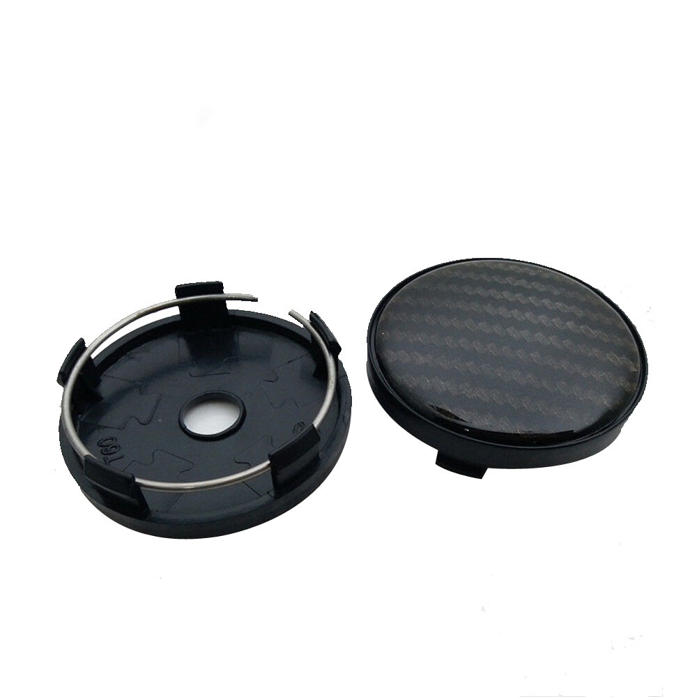 60mm Black Carbon Fiber Car Wheel Center Hub Cap Rim Hub Cover Decor Accessories