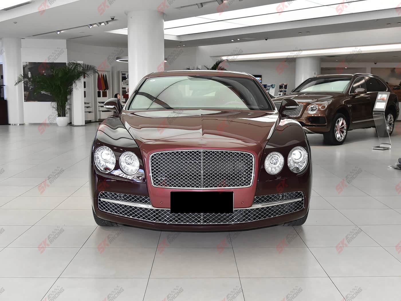 ABS Chrome/Black Front Bumper Grille Mesh Set Kits For Bentley Flying Spur 14-18