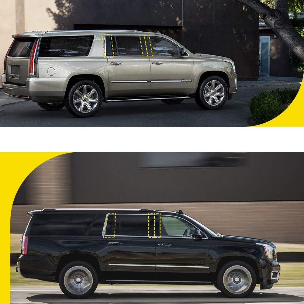Black Rear Forward Rearward Door Applique Molding For Chevrolet Suburban Yukon