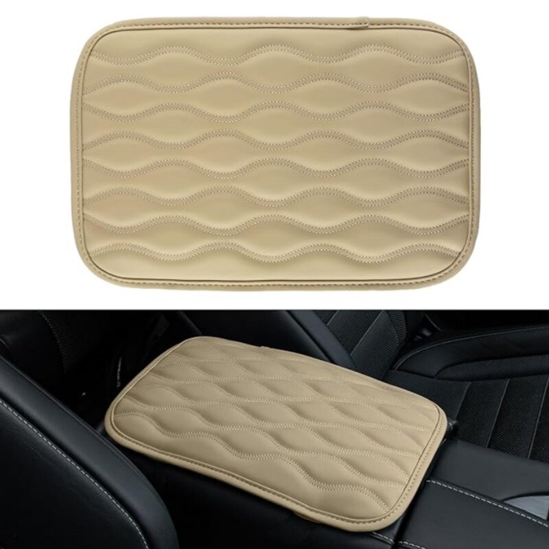 1x Car Center Console Cushion Pad Leather Waterproof Armrest Box Cover Protector
