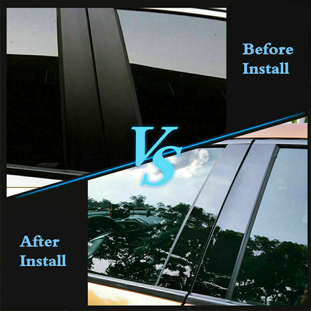 6pcs Piano Black Pillar Posts For 2011-2021 Dodge Charger Door Cover Panel Trim