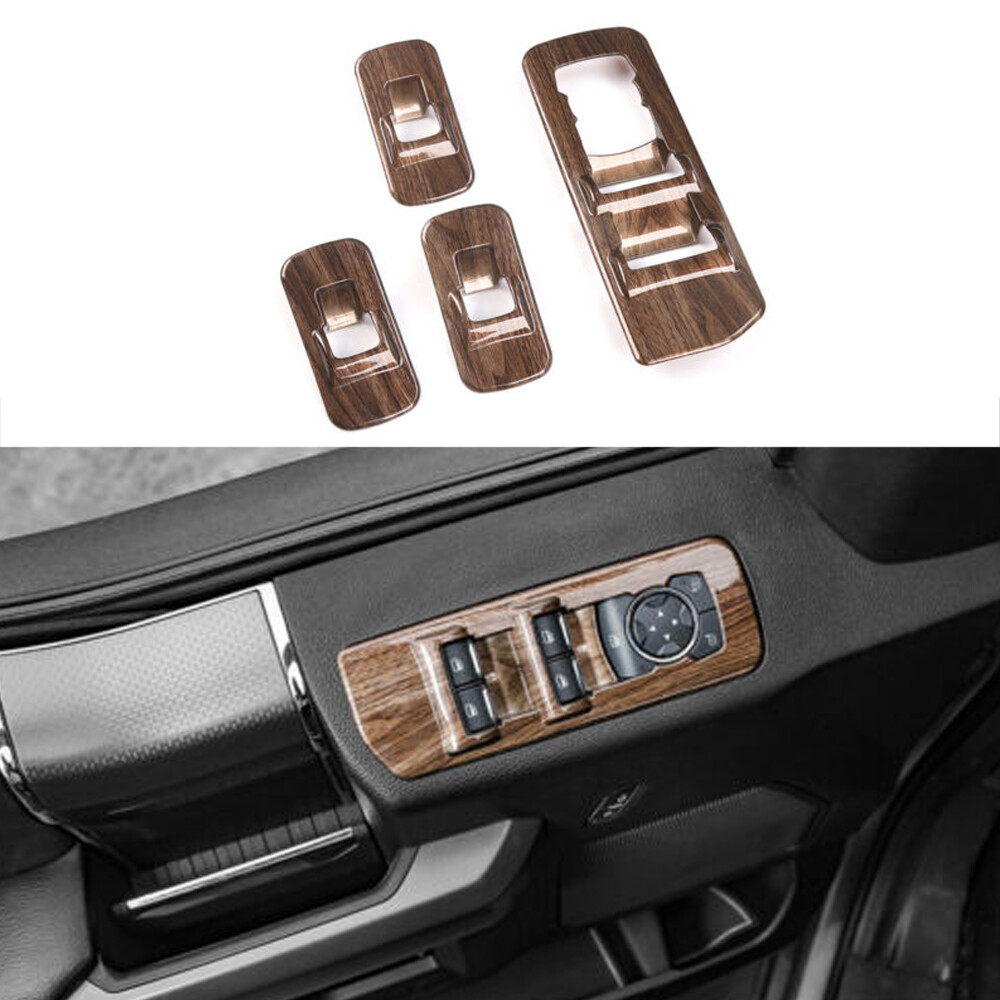 Wood Grain Interior Window Lift Panel Switch Trim Cover For Ford F150 2015-2020