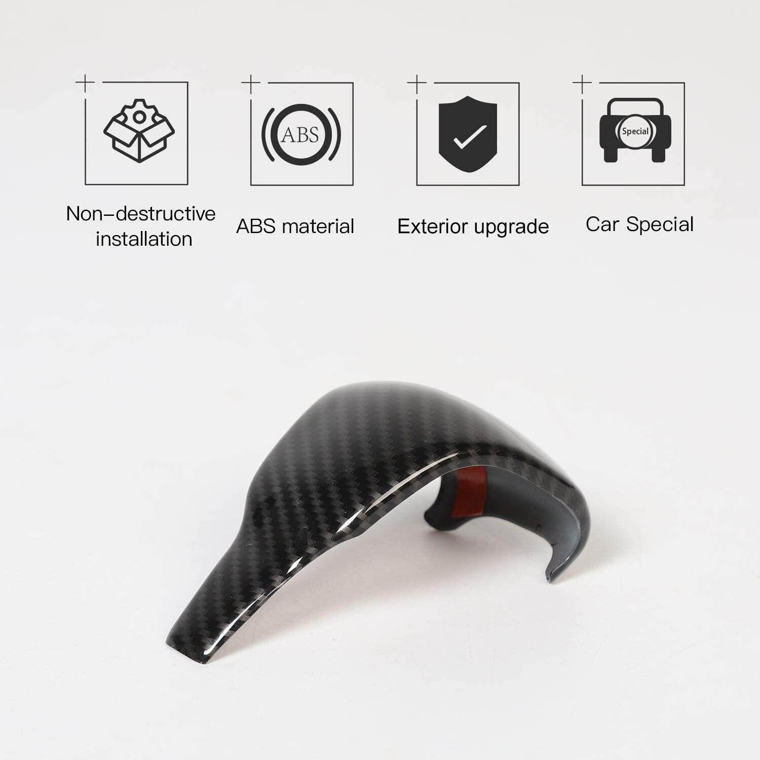 1pcs Interior Gear Shift Knob Trim Cover for Jeep Cherokee 2019+ Carbon Fiber