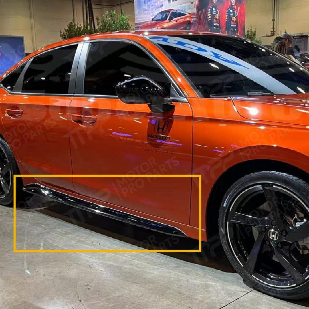 Fits Honda Civic 2022-25 Unpainted Black Car Skirt Automobile Exterior Body Kits