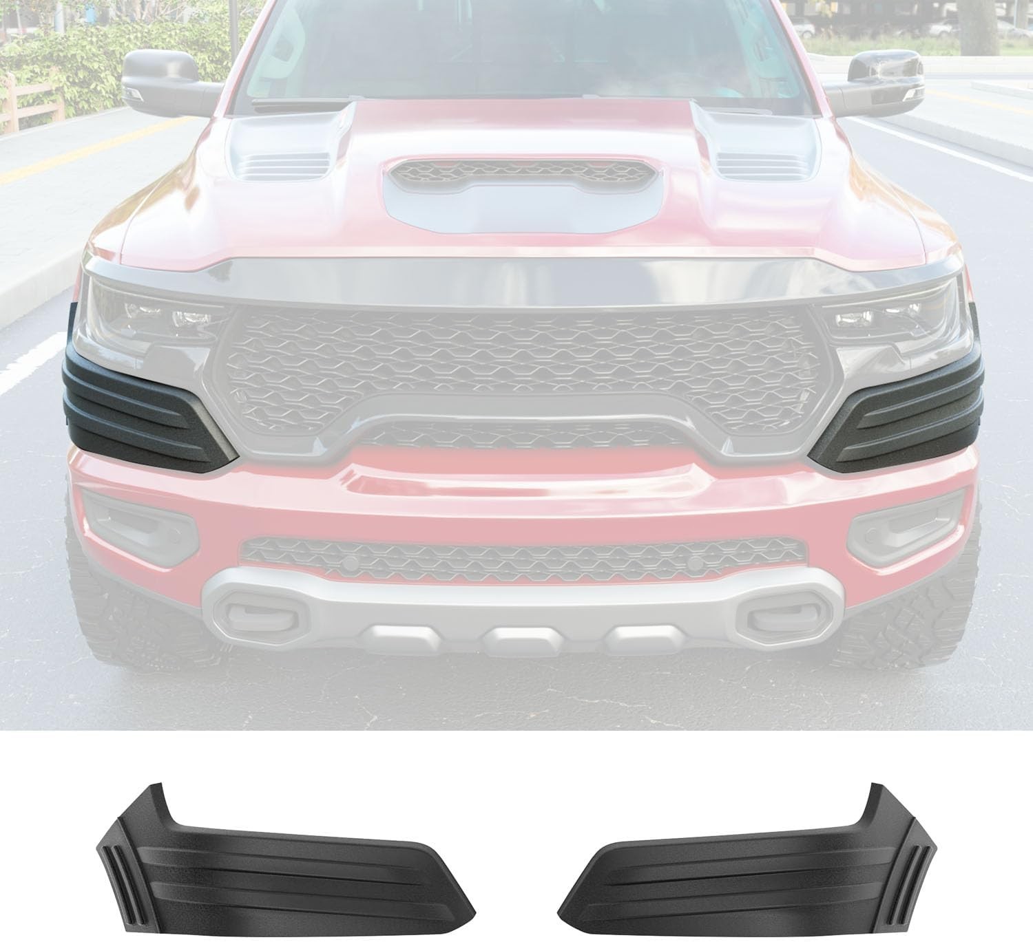 For 2019-2025 Dodge Ram 1500 Front Bumper End Cap Extension Trim End Cover