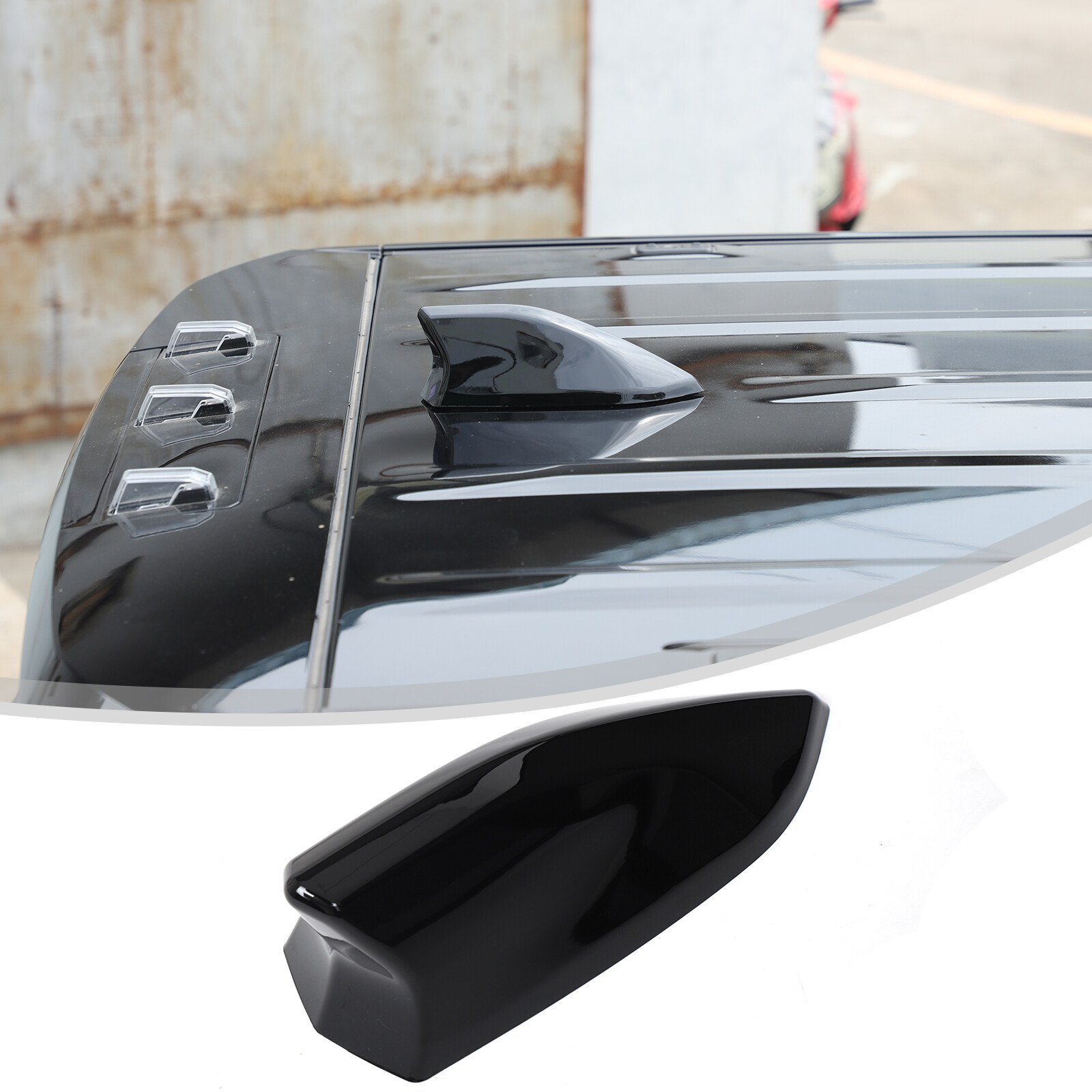 Roof Shark Fin Antenna Glossy Black Cover Trim For Hummer EV 2023 2024 2025-2026