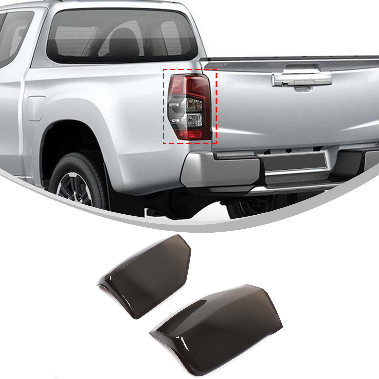 ABS Smoked Black Tail Lamp Light Cover Trim For Mitsubishi L200 2019+ US