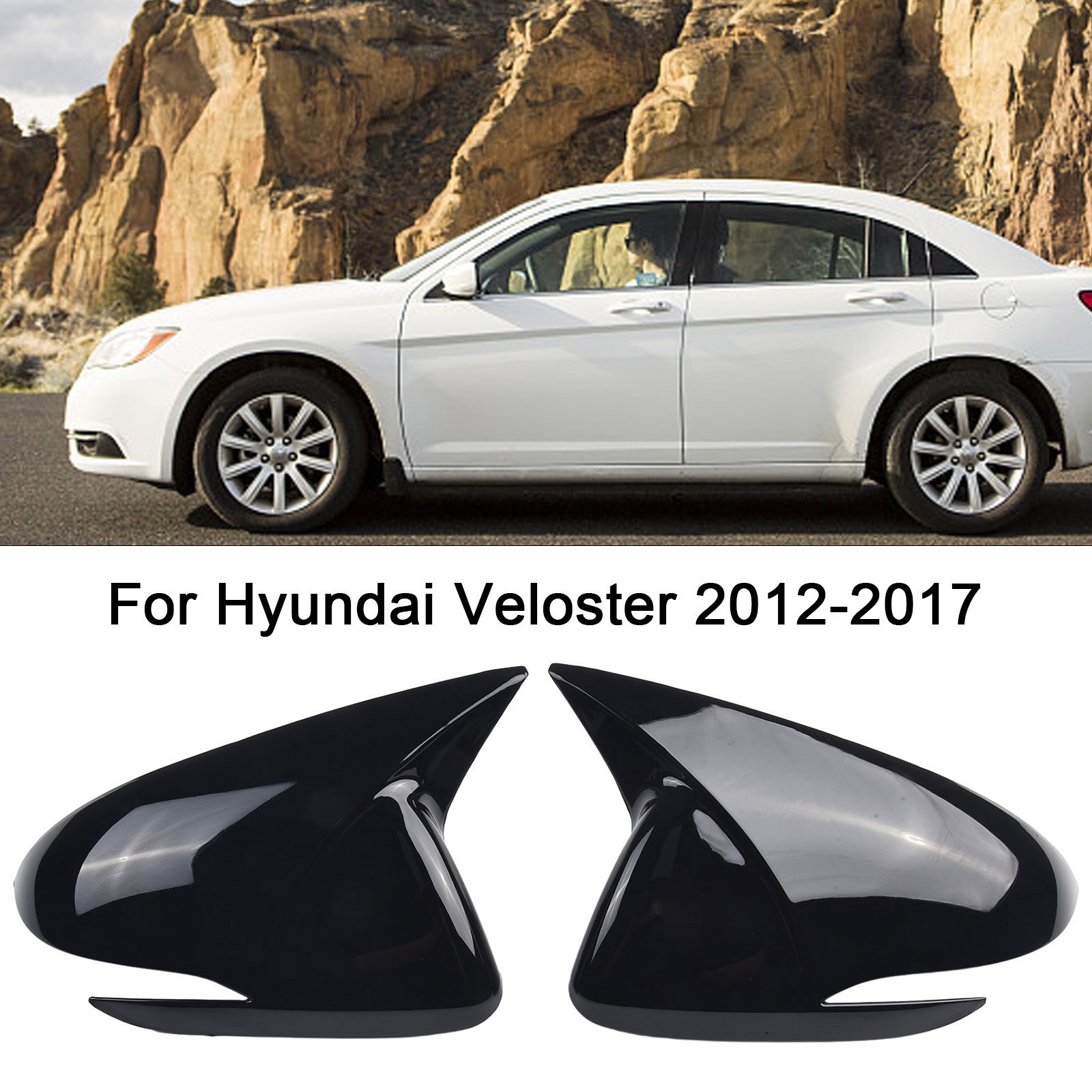 Rear View Trim Operate Made Of High Quality ABS Glossy Black 2012-2017