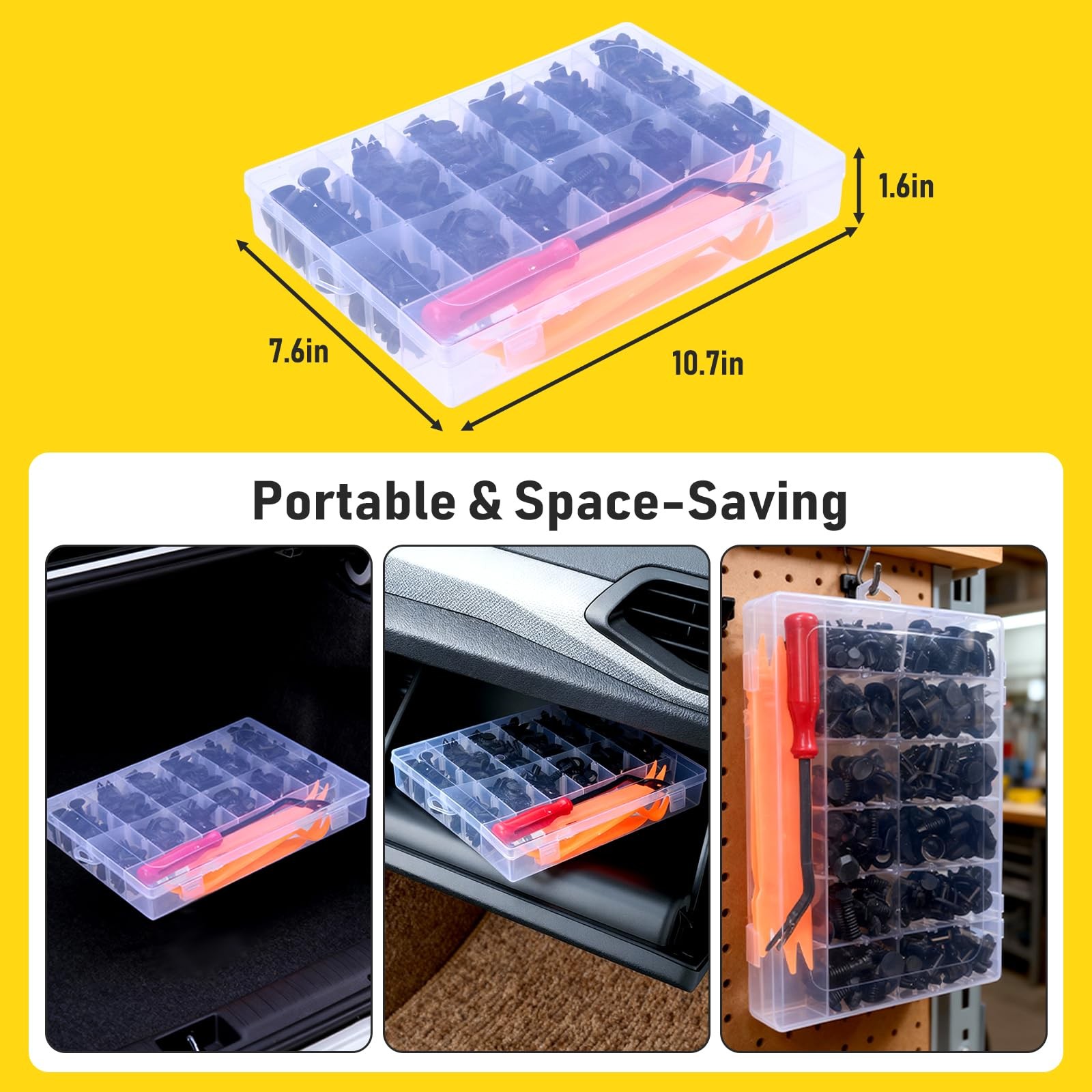 Car Bumper Retainer Clips Kit 240PCS Plastic Rivets Push Fasteners Set Auto