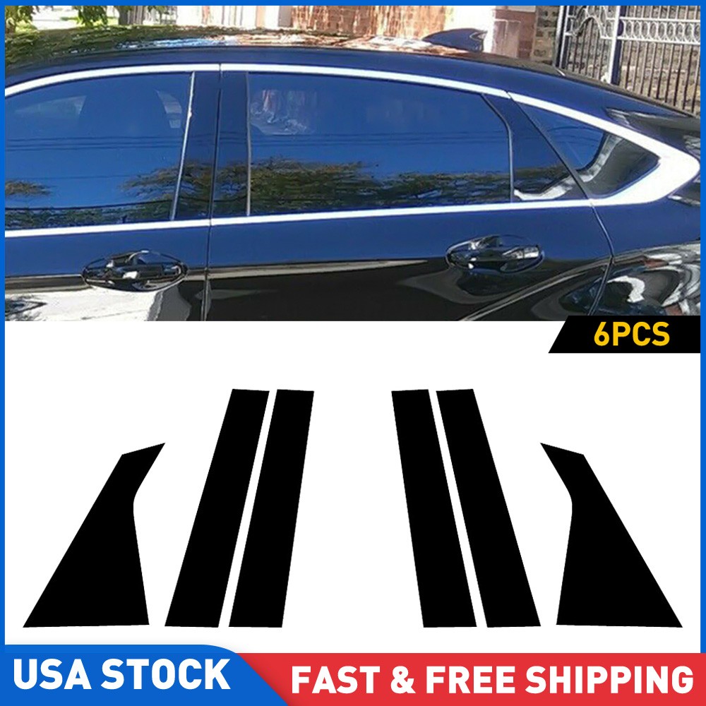6x Glossy Black Pillar Post Door Trim Cover Kit For 2014-2020 Chevrolet Impala
