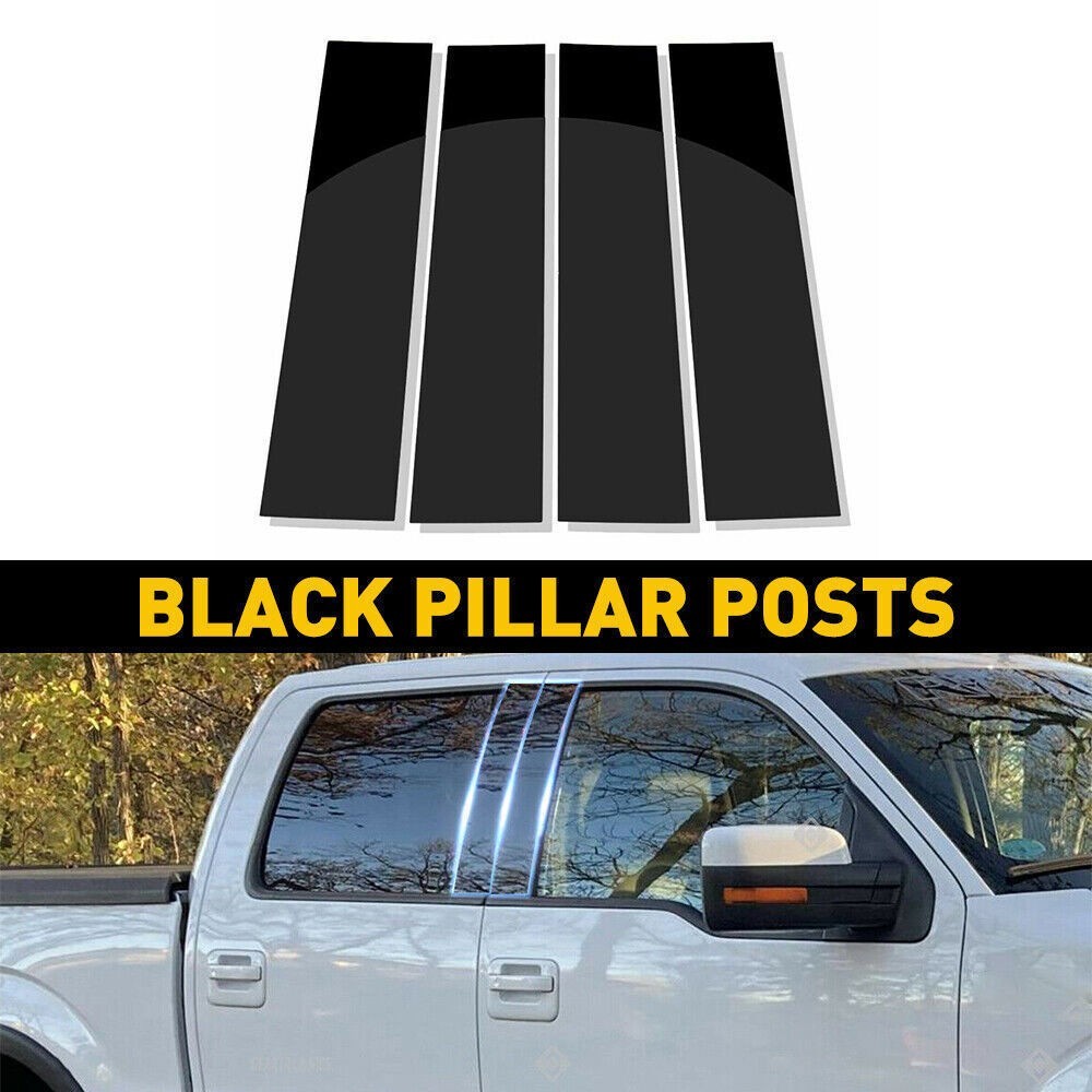 For Ford F150 F-150 2004-2014 pc black Door Window Center BC Pillar Posts Trim