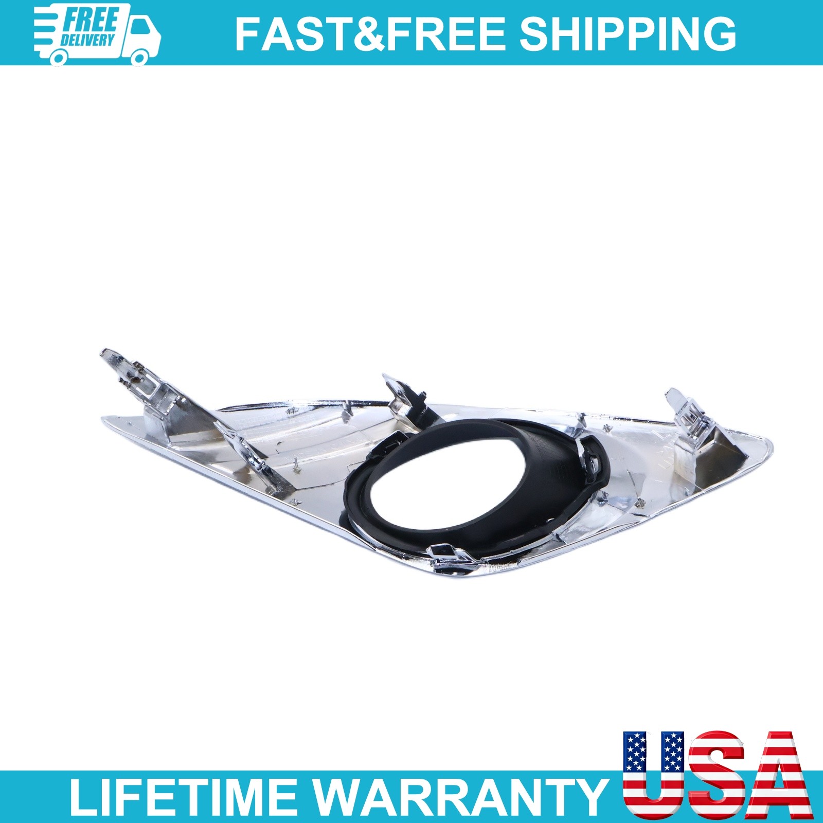 Fog Light Bezel Trim Set For 2012-2014 Toyota Camry Left Right Chrome 2Pc