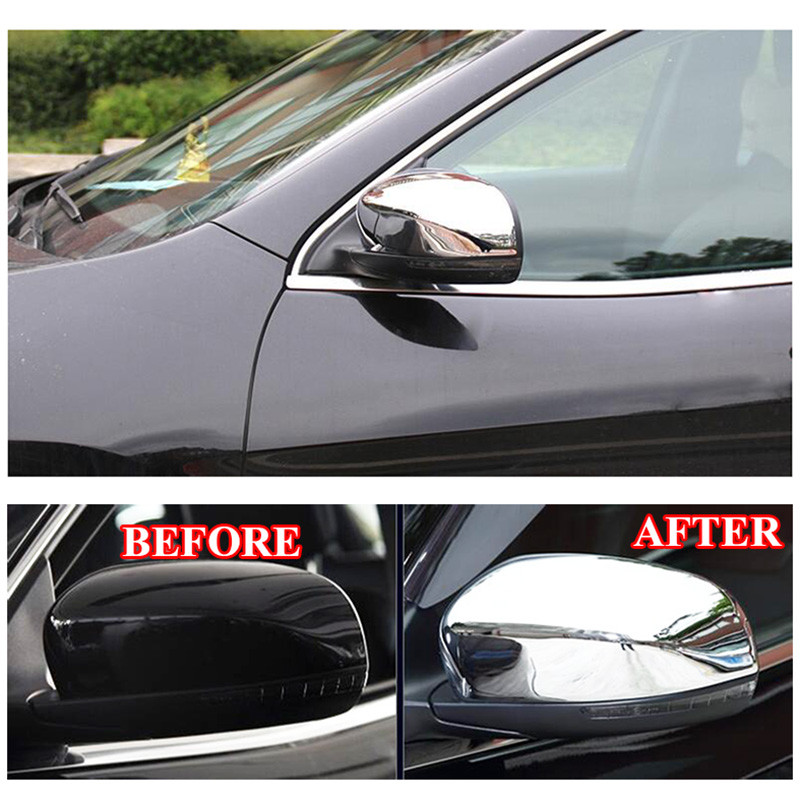 Chrome Side Door Rearview Mirror Cover Trim Cap Overlay For Jeep Cherokee 14-18