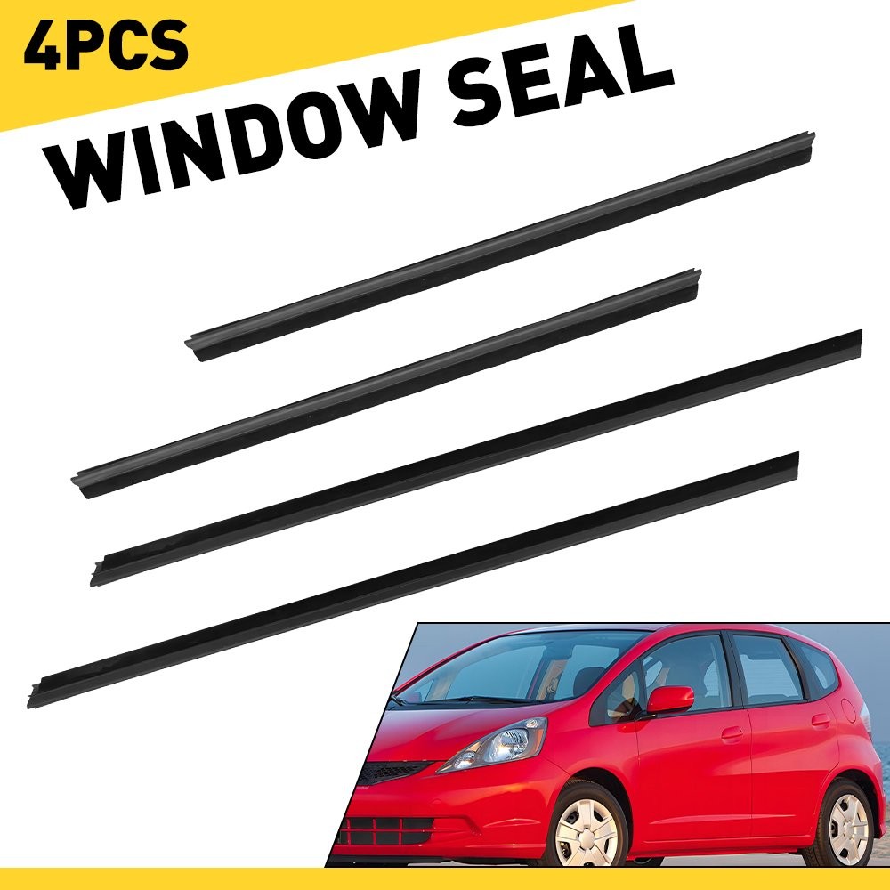 4pcs Door Belt Weather Strip Molding Seal For Honda Fit 2008-2013 Jazz