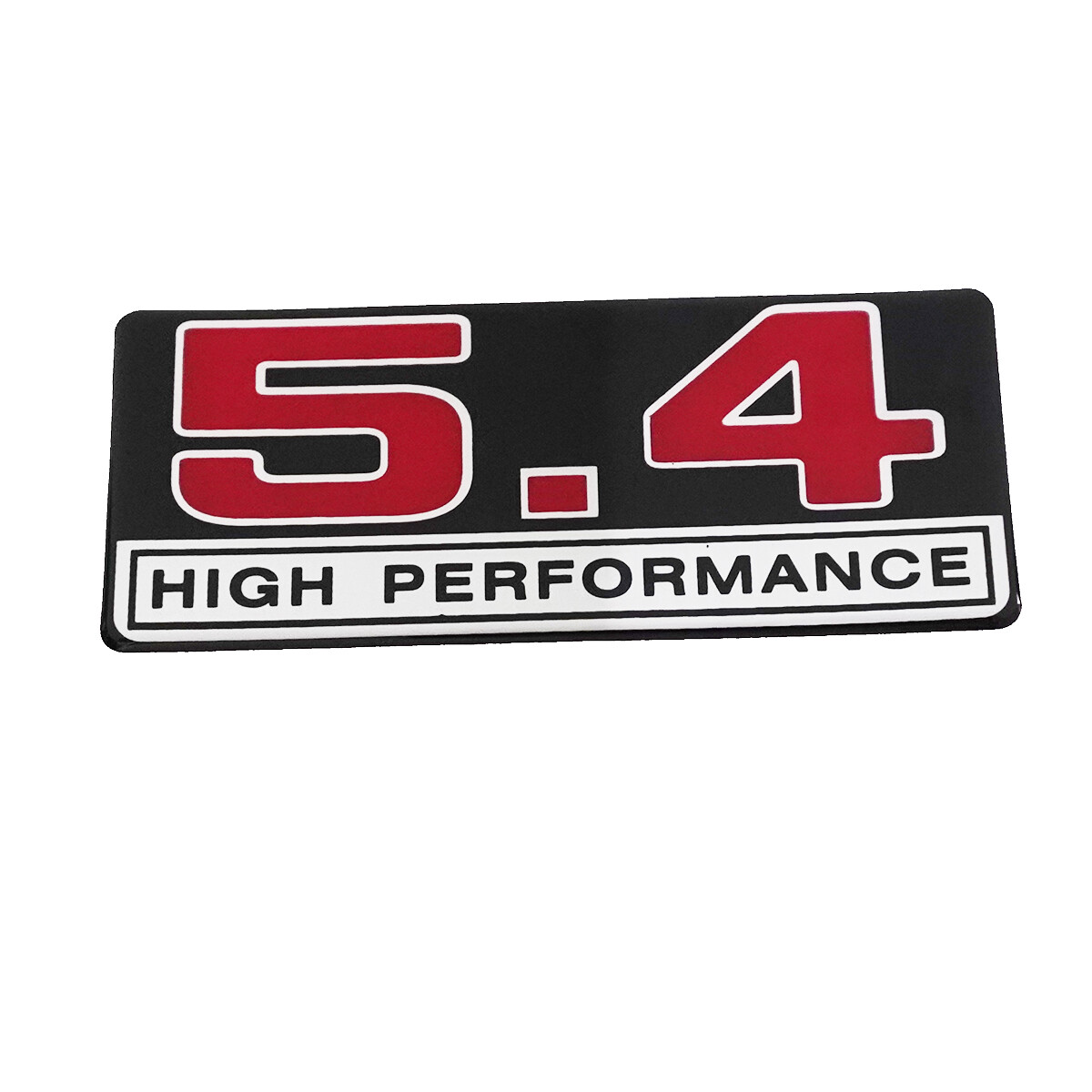 2x 5.4 Liter High Performance Engine Emblem Badge Logo in Black & Chrome & Red
