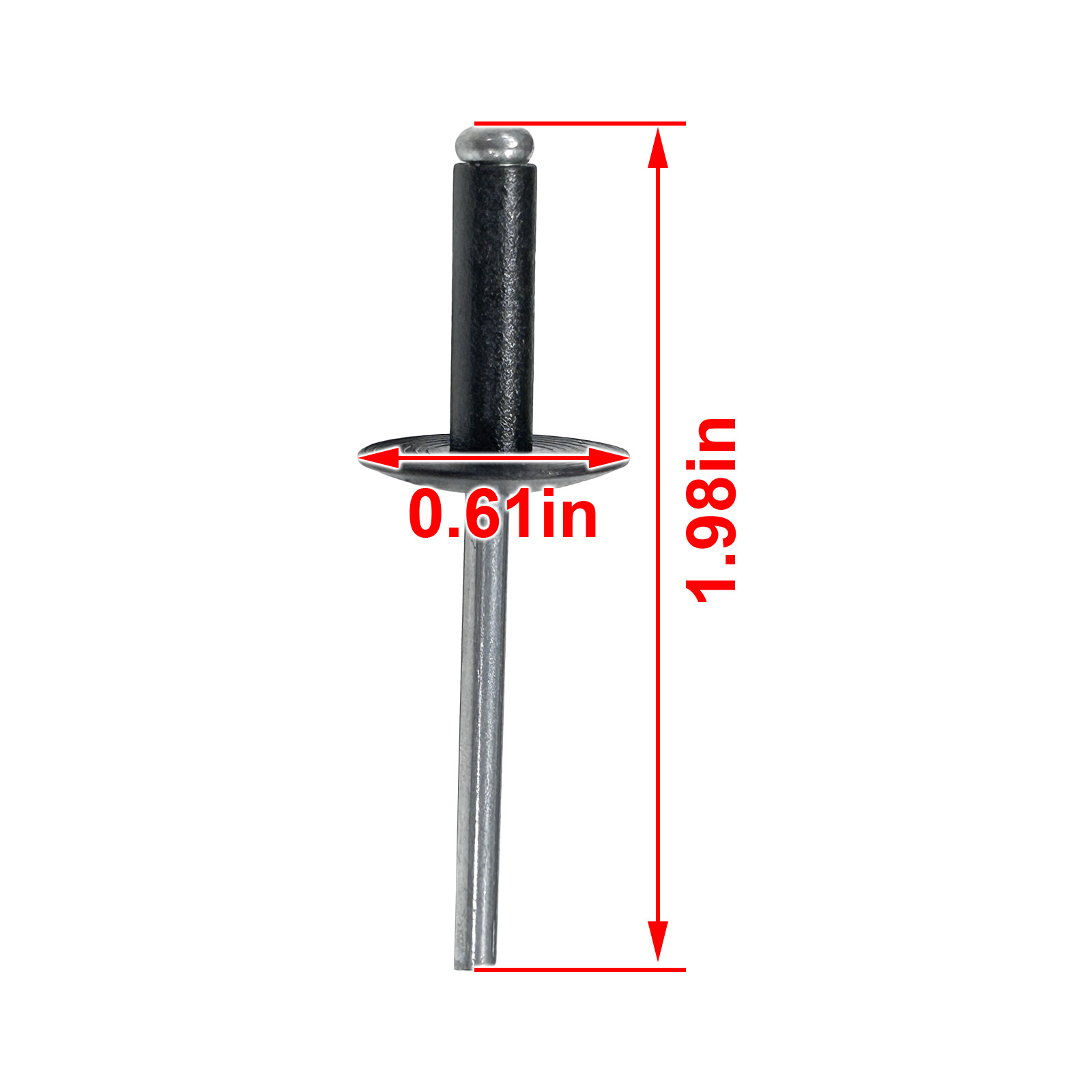 Black Aluminum & General Purpose SplitType Rivets 30 For GM 11516807 Made In USA