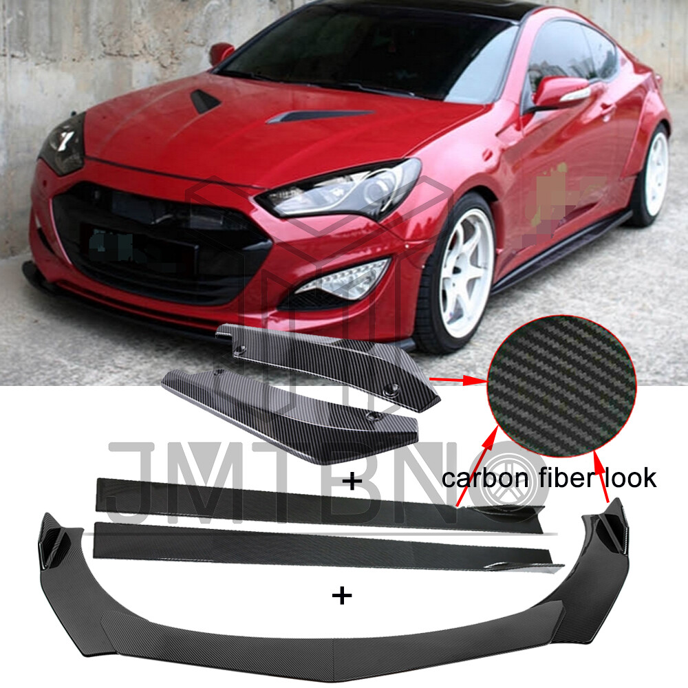 For Hyundai Genesis Coupe Carbon Fiber Front&Rear Bumper Lip Splitter Side Skirt