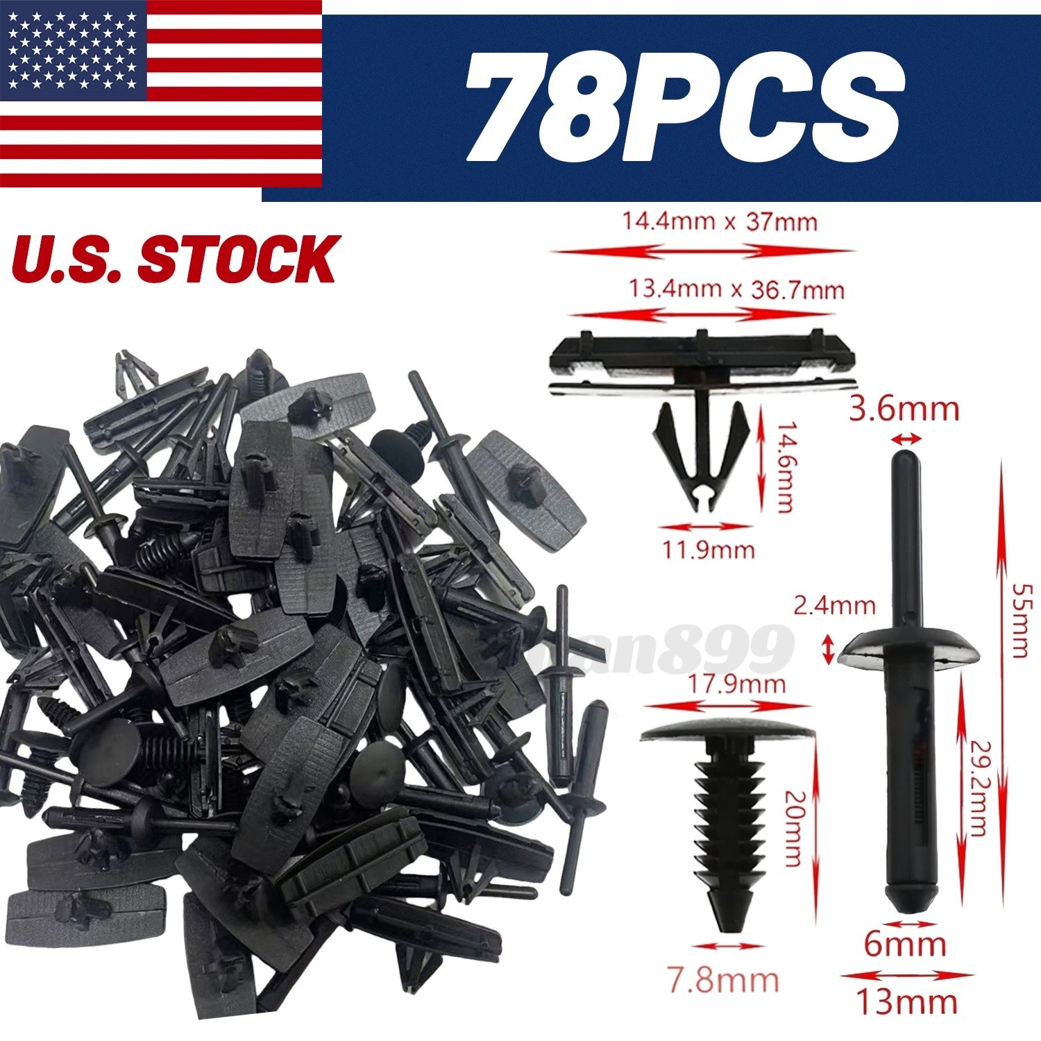 78X Full Fender Flare Hardware Clip Mounting Kit For 2007-2018 Jeep Wrangler JK