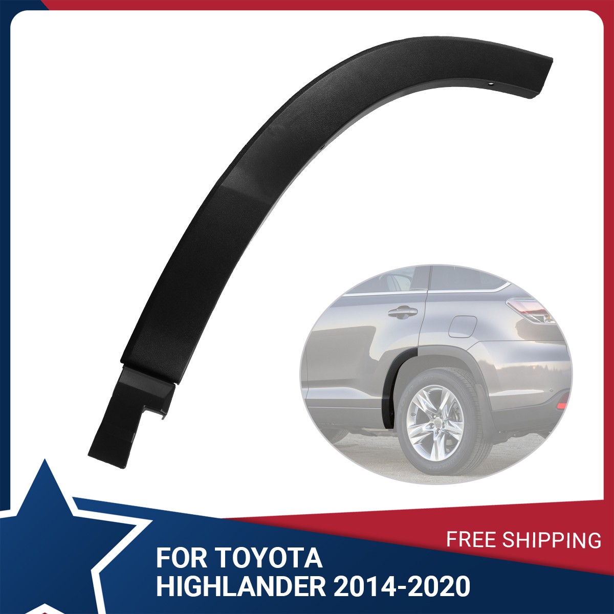 For 2014-2019 Toyota Highlander Fender Flare Wheel Molding Trim Rear 750780E020