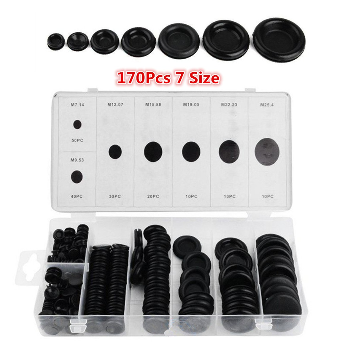 7 Sizes Grommet Firewall Hole Plug Set Wire Gasket Kits Boxed Car Accessories
