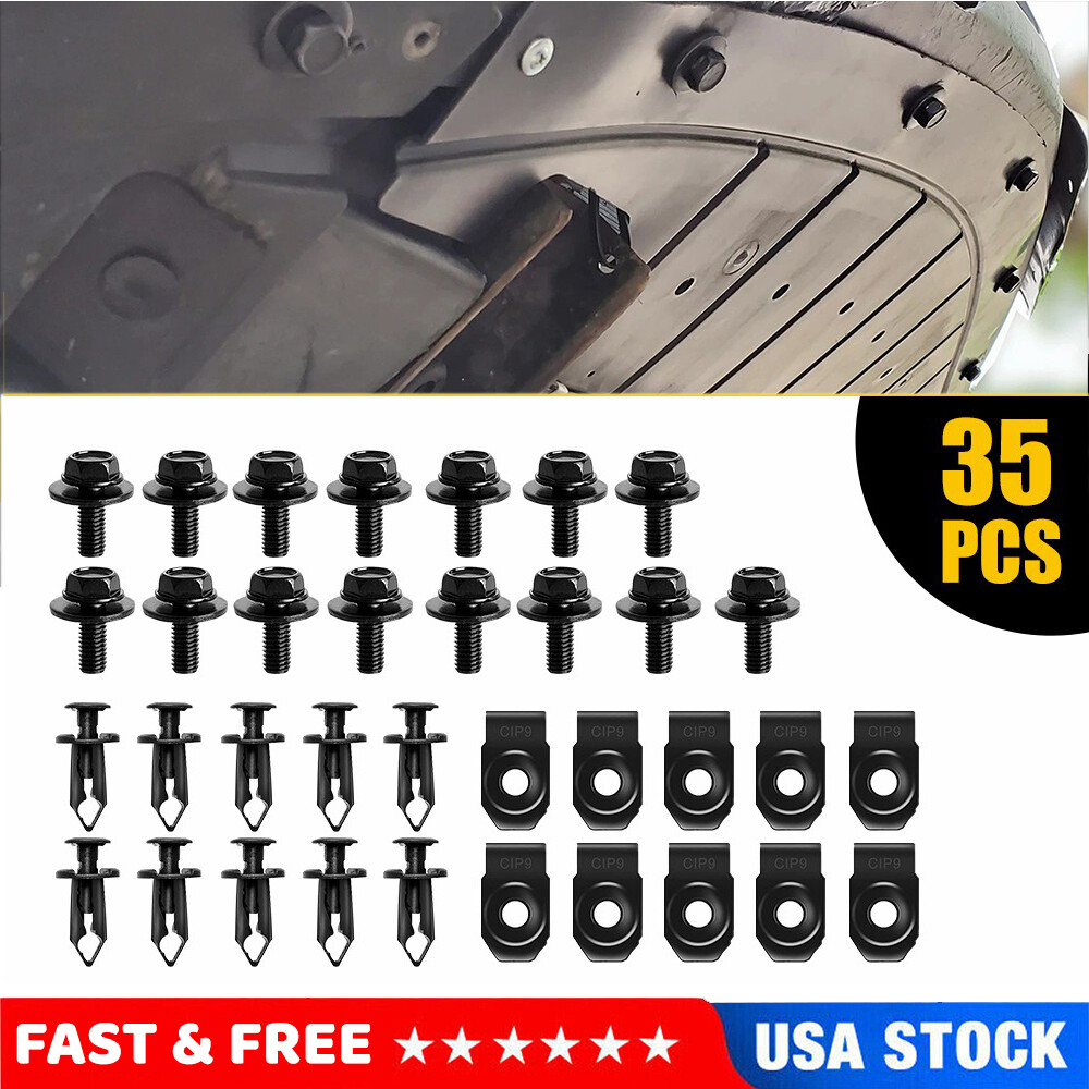 35pcs Engine Under Cover Splash Shield Guard Body Bolt U-nut Clips Fastener USA