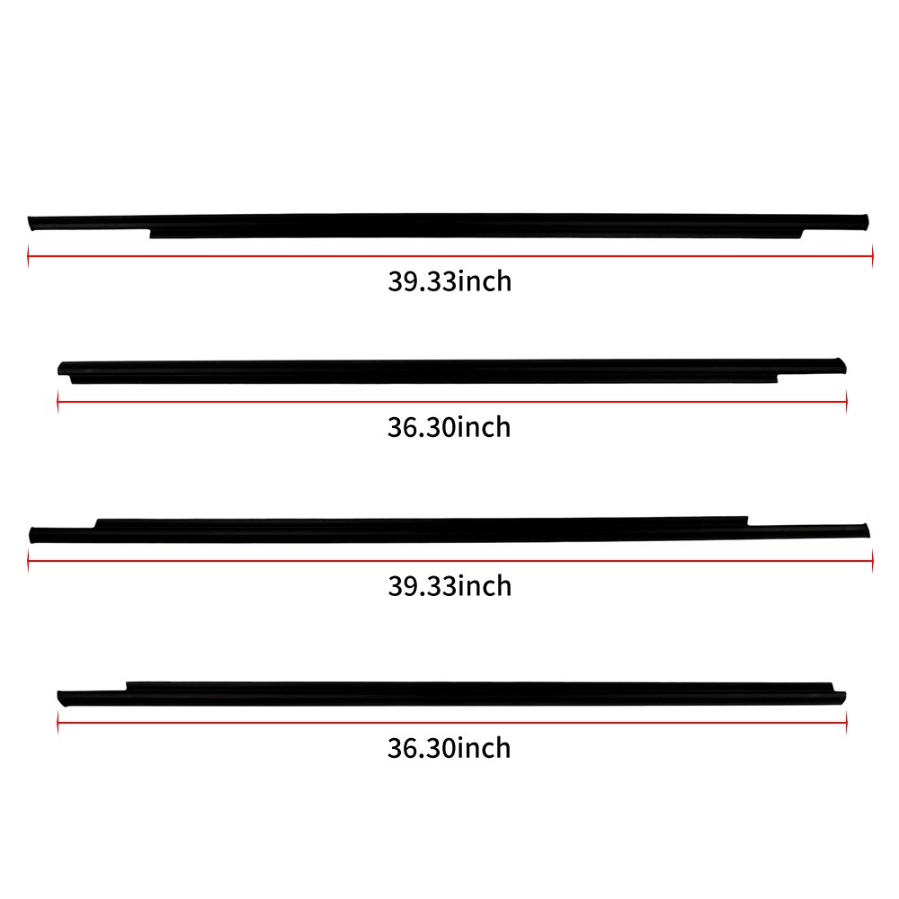 4X Weatherstrip Window Moulding Trim Seal Belt Trims For 2004-09 Toyota Prius