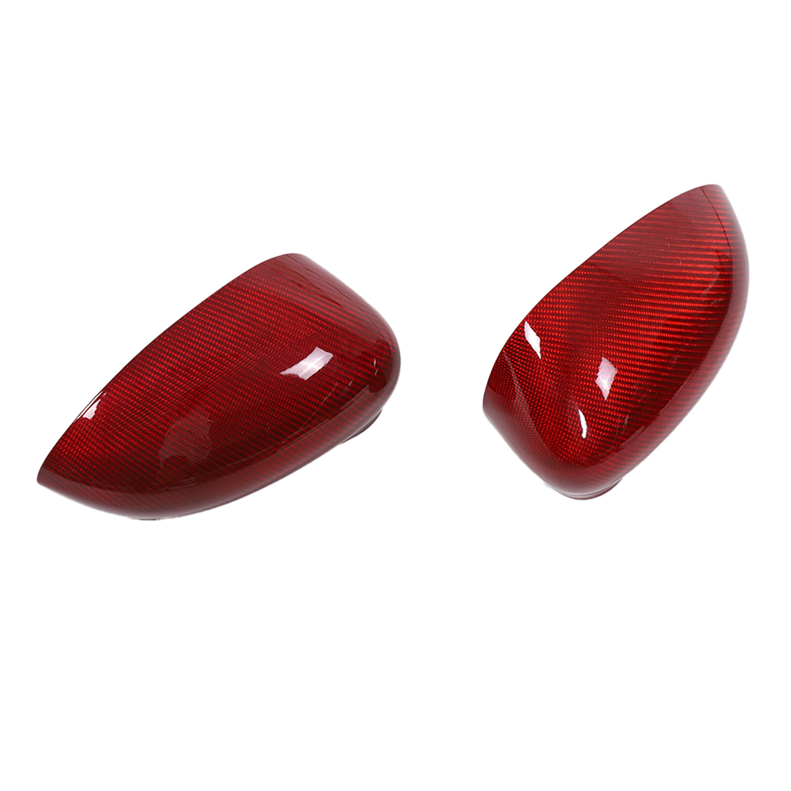 Red Dry Carbon Fiber Exterior Side Rear Mirror Trim For Fiat 500 Abarth 595 10+