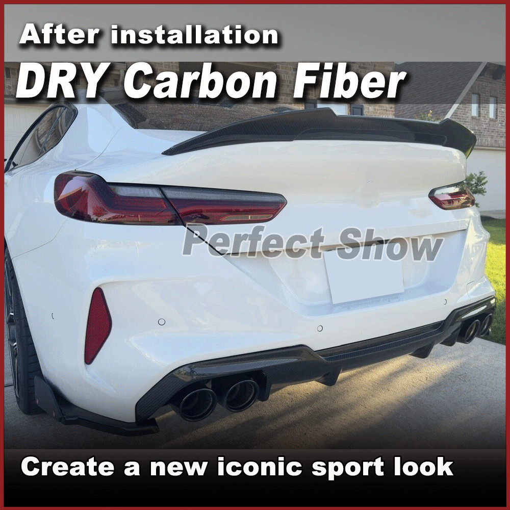 For BMW G16 F93 M8 Gran Coupe 2019-23 DRY Carbon Fiber Rear Bumper Diffuser Lip