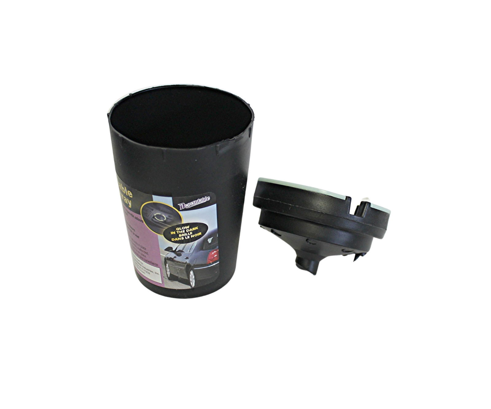 4 Pack Ashtray Butt Bucket Smokeless Glow in the Dark Portable Home AUTO Black
