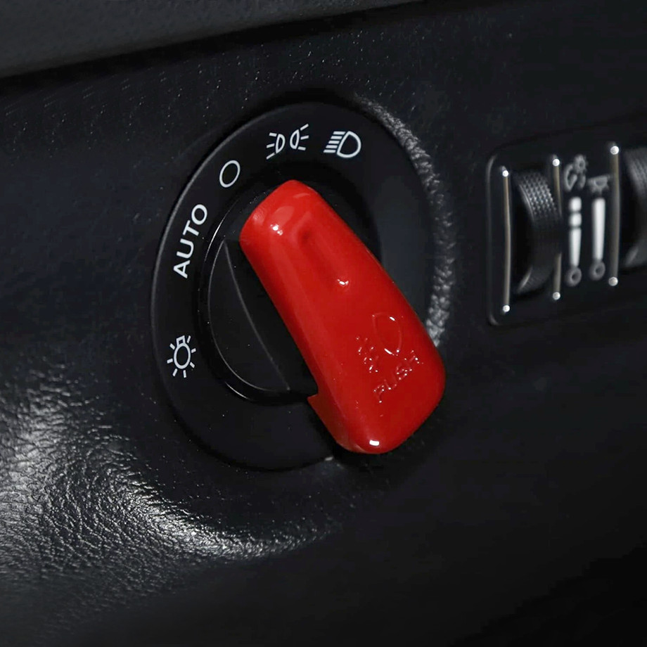 Fit for Dodge Durango 11-20 Red Interior Headlight Switch Knob Adjust Cover Trim