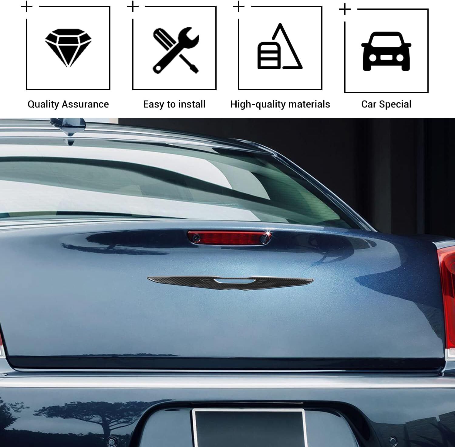 Carbon Fiber Front Rear Grille Logo Badge For Chrysler 300/300C 15+ Carbon Fiber