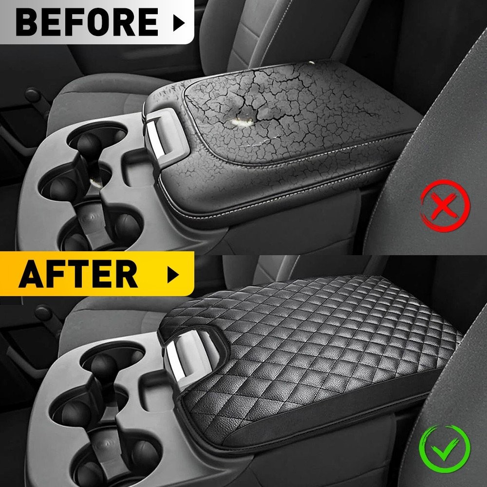 Center Console Lid Armrest Cover Fits Dodge Ram 1500 2500 3500 13-18 Black 1~10X