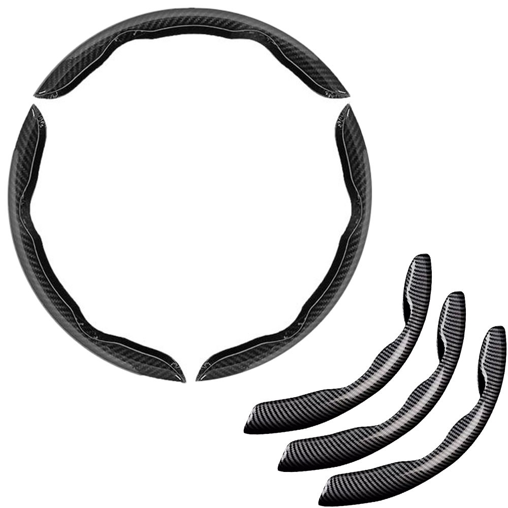 15″ Clip on Car Carbon Fiber Steering Wheel Cover Non-slip Protector For Toyota