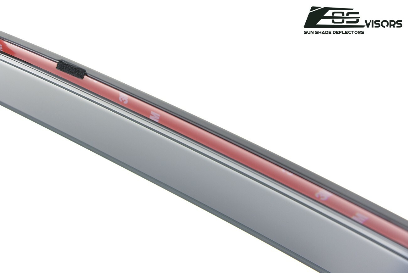 EOS Visors For 16-20 Honda Civic Coupe JDM CHROME TRIM Side Window Rain Guards