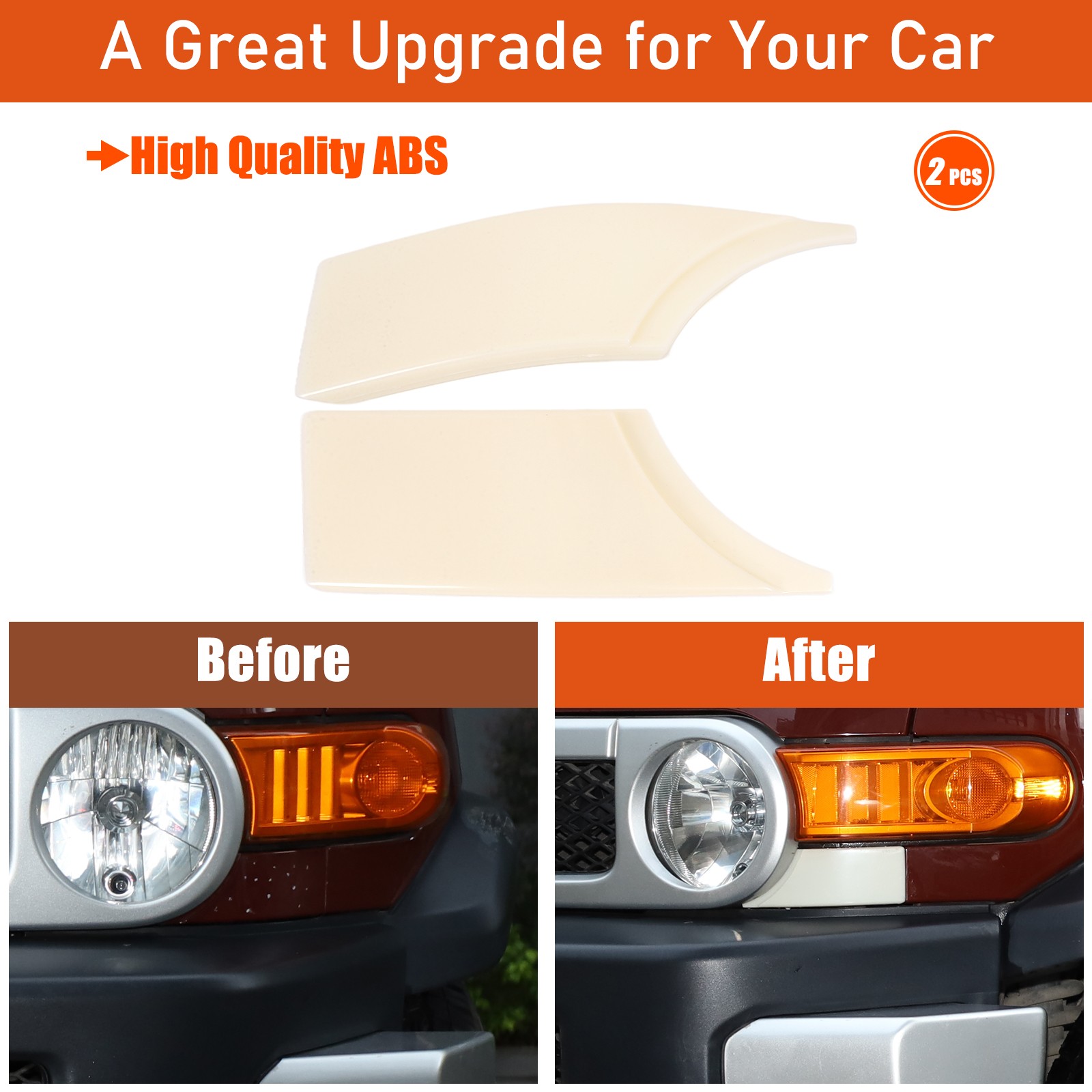 one Pair Unpainted Front Bumper Filler parts Fits Toyota FJ Cruiser 2007-2021