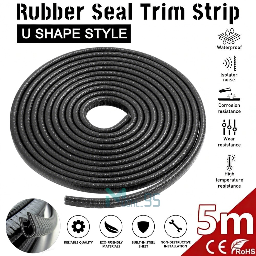 32ft U Shape Car Door Edge Guard Molding Trim Rubber Edge Strip Seal Protector