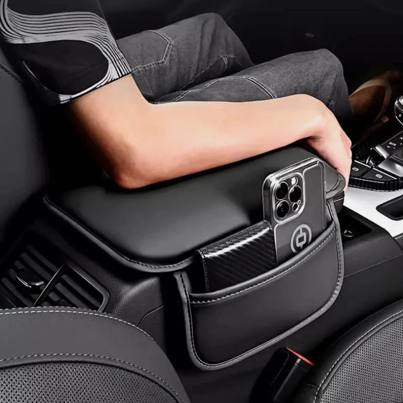 Seat Armrest Cushion Protector Storage Pad Leather For Car Interior Accessories