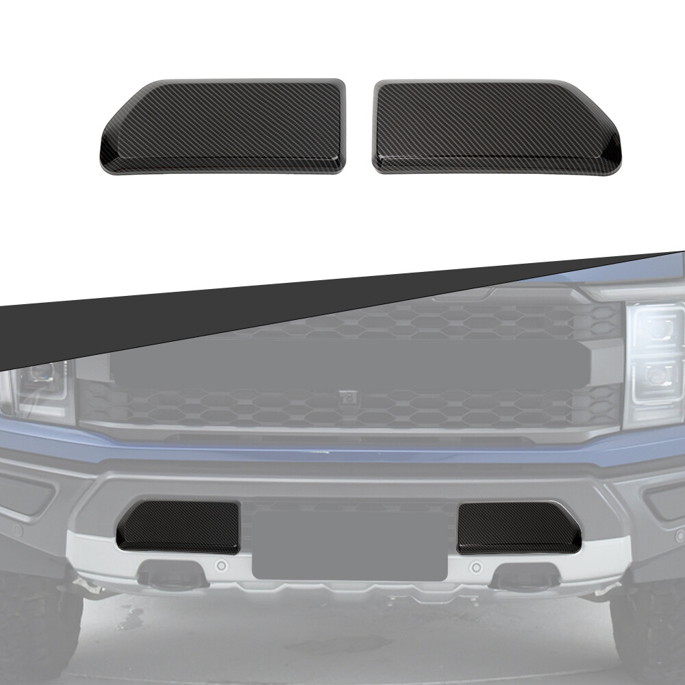 2* Carbon Fiber Front Bumper Corner Panel Cover Trim For Ford F150 Raptor 2021+