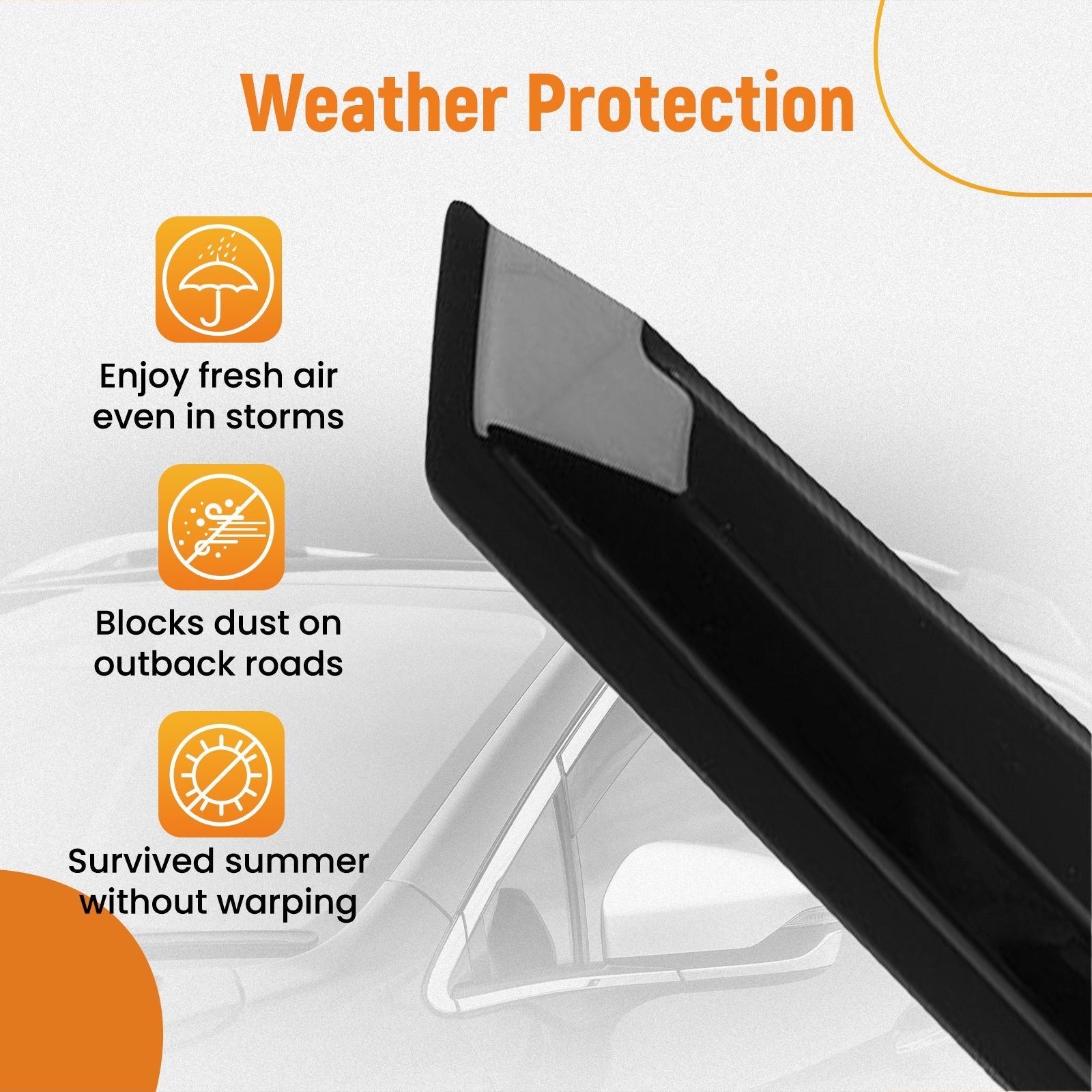 4Piece Window Rain Visor Guards for KIA SOUL 2020-2024 Outside Mount Black Set
