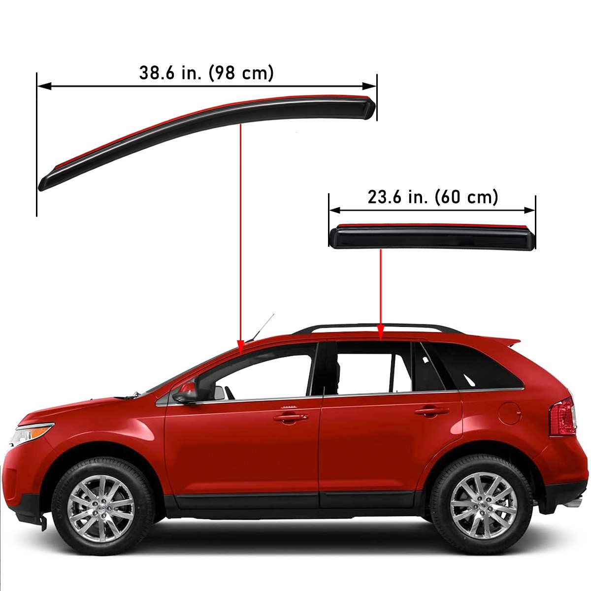 For 2007-2014 Ford Edge Lincoln MKX In-Channel Rain Guard Window Visor Deflector