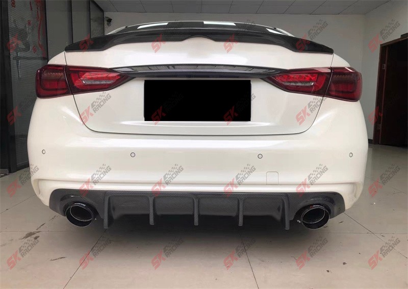 Glossy Black/Carbon Fiber Fits INFINITI Q50 2014-17 Rear Trunk Spoiler Wing Kits