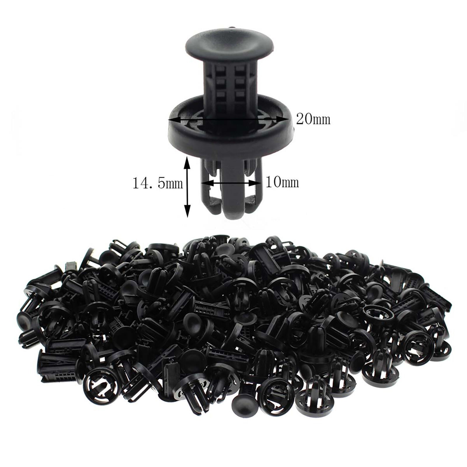 100Pcs Bumper Clips 10mm Hood Fender Push Rivets Retainer Fasteners For Honda