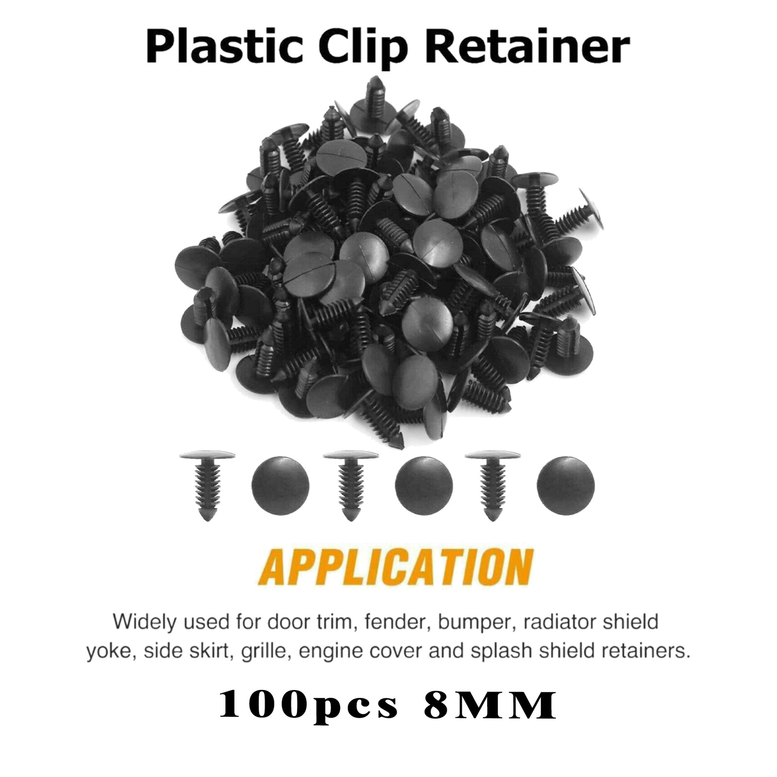 100PCS 8MM tree shaped Bumper Clips Auto Car Hole Rivets Fastener Fender