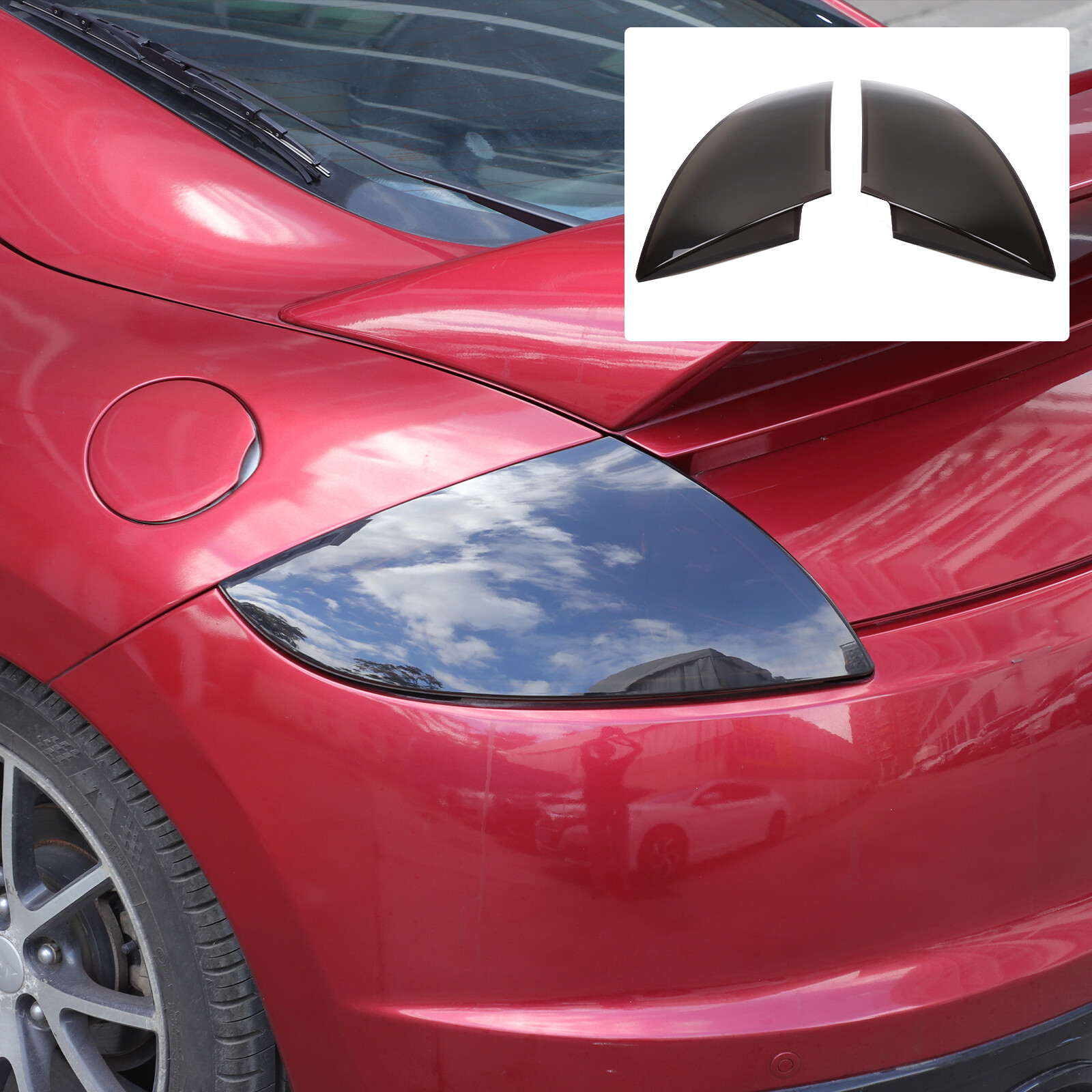 Smoked Black Rear Tail Light Guard Cover Trim Bezel For Mitsubishi Eclipse 06-11
