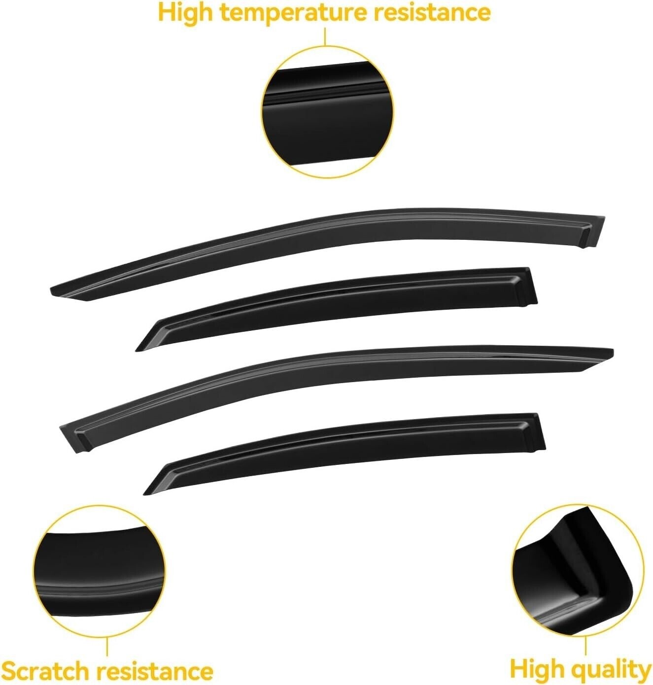 WindowVisors Black Rain Guard Fit Subaru Impreza Hatchback Mugen Style 2017-2022