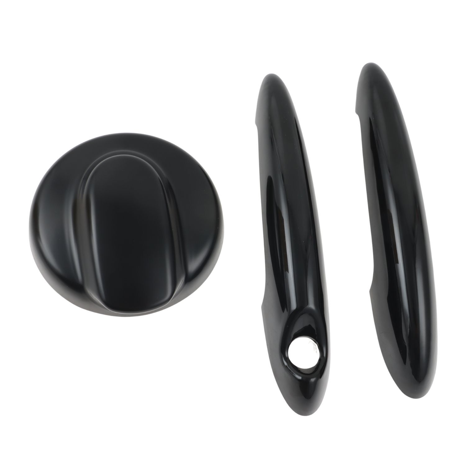 Black 2x Door Handle Covers & 1x Gas Tank Cap for 2006-2013 Mini Cooper 1.6L US