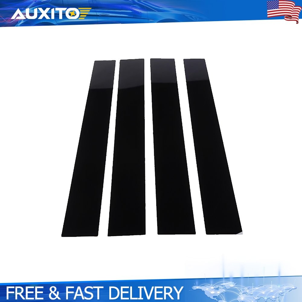Gloss Black Door Window Pillar Post Cover Trim For 2019-2025 Dodge Ram 1500 4PCS